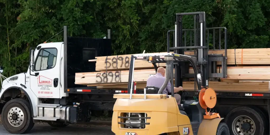 truck with lumber